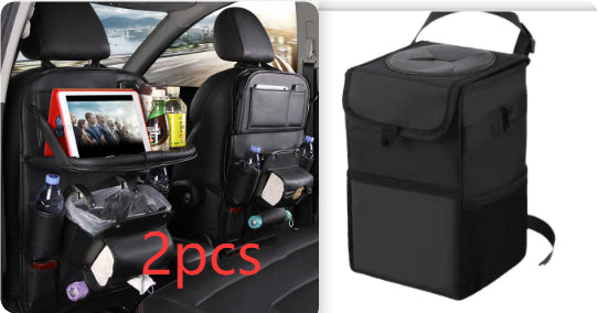 PU Leather Car Storage Bag/Multifunction Seat Back Tray/Hanging Bag Waterproof Car Organizer/Automotive Interior Accessories