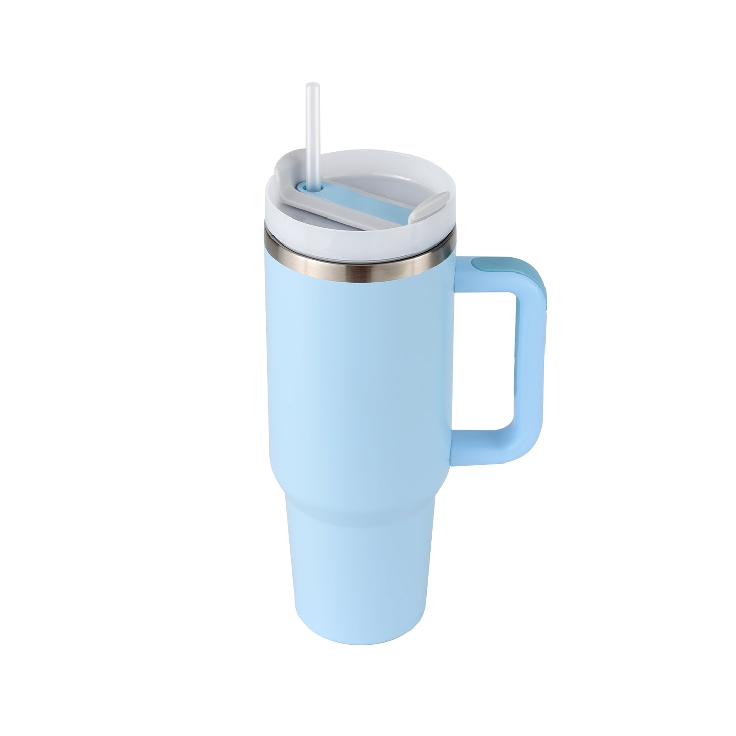 40 Oz Tumbler With Handle Straw Insulated, Stainless Steel Spill Proof Vacuum Coffee Cup Tumbler With Lid Tapered Mug Suitable For Car Gym Office Travel