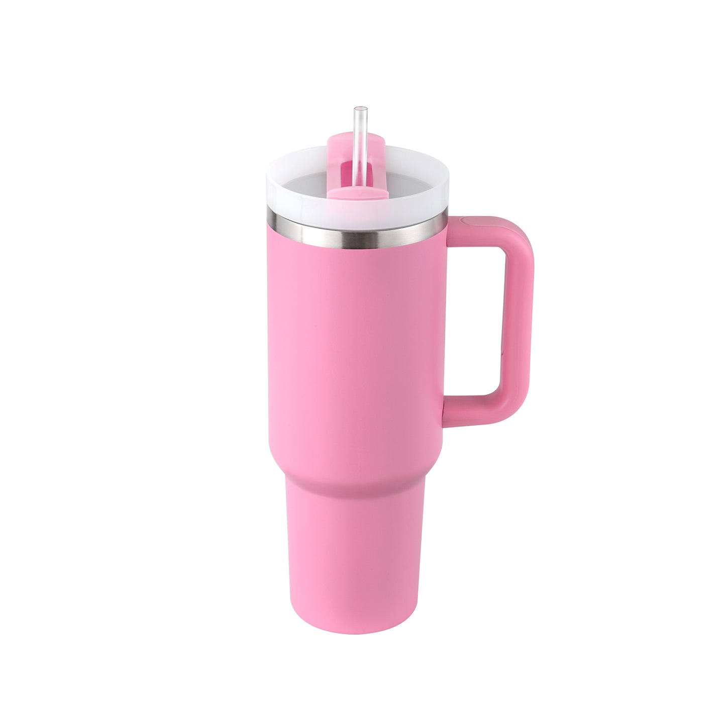 40 Oz Tumbler With Handle Straw Insulated, Stainless Steel Spill Proof Vacuum Coffee Cup Tumbler With Lid Tapered Mug Suitable For Car Gym Office Travel