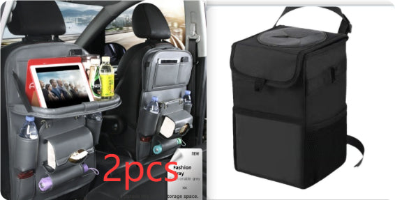 PU Leather Car Storage Bag/Multifunction Seat Back Tray/Hanging Bag Waterproof Car Organizer/Automotive Interior Accessories